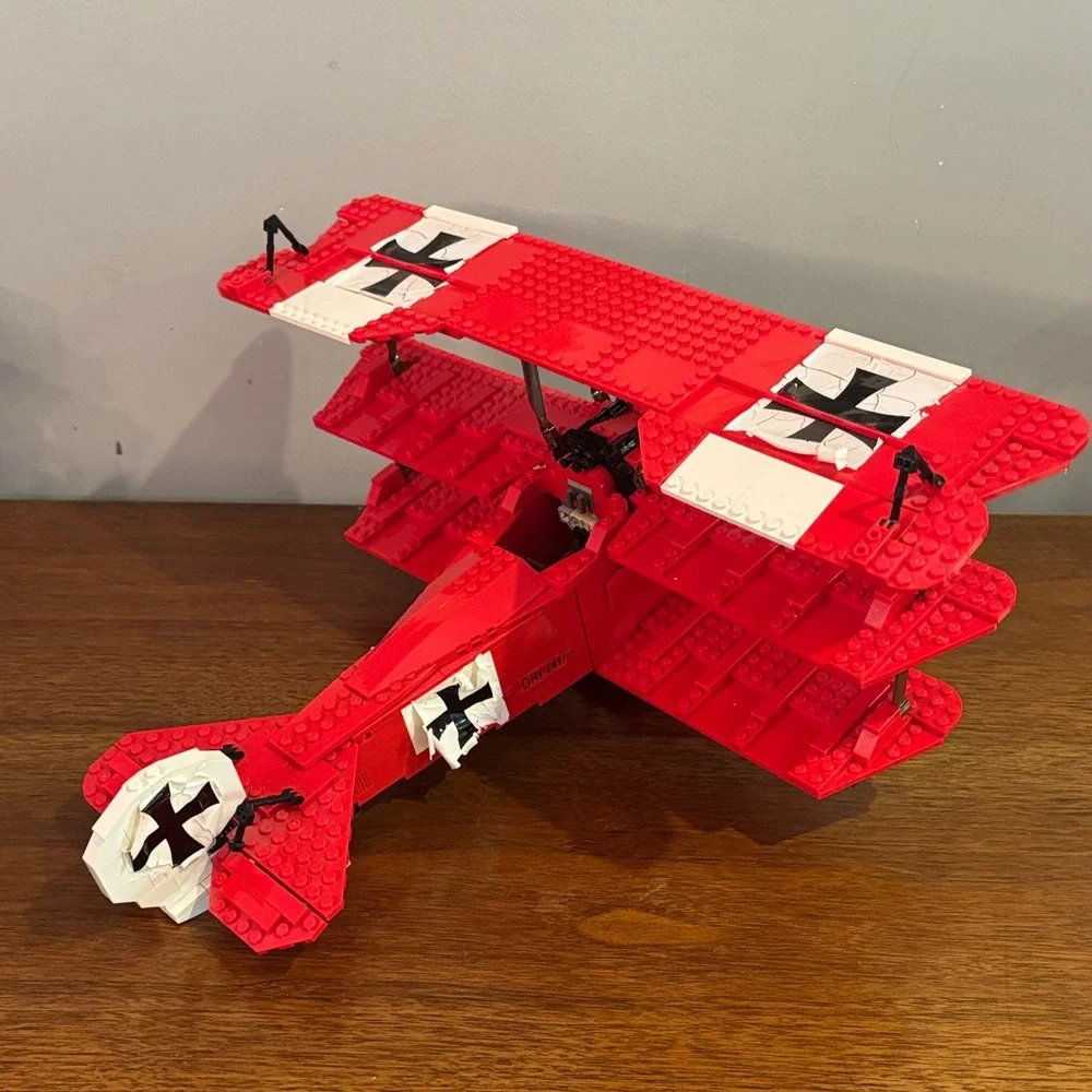 LEGO 10024 Red Baron Fokker Triplane Building Set Complete w/ Sticker Wear